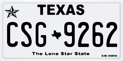 TX license plate CSG9262