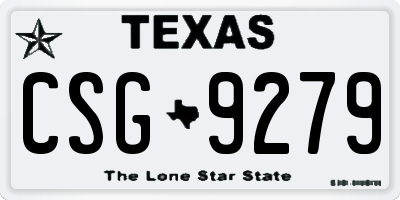 TX license plate CSG9279