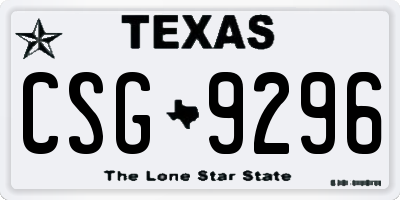 TX license plate CSG9296
