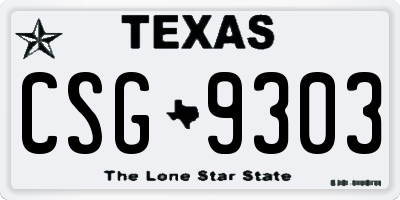 TX license plate CSG9303