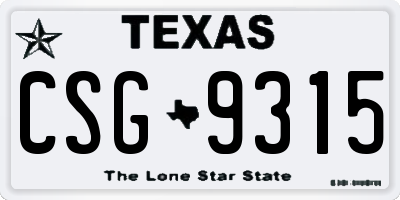 TX license plate CSG9315