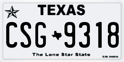 TX license plate CSG9318