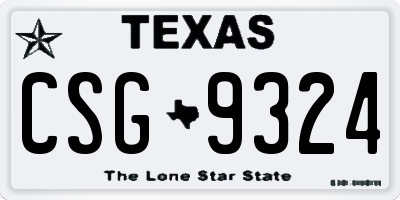 TX license plate CSG9324