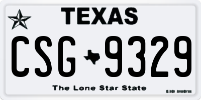 TX license plate CSG9329