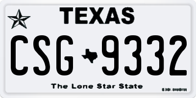 TX license plate CSG9332