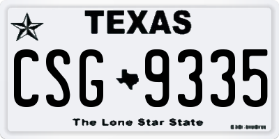 TX license plate CSG9335