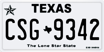 TX license plate CSG9342