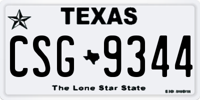 TX license plate CSG9344