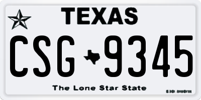 TX license plate CSG9345