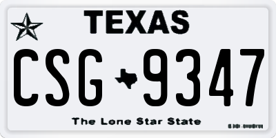 TX license plate CSG9347