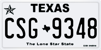 TX license plate CSG9348