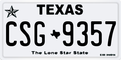 TX license plate CSG9357