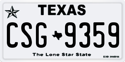 TX license plate CSG9359