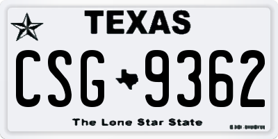 TX license plate CSG9362