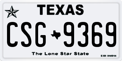 TX license plate CSG9369