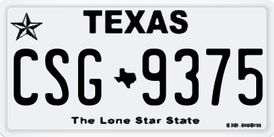 TX license plate CSG9375
