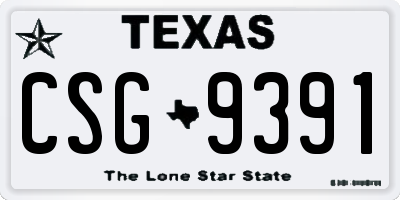 TX license plate CSG9391