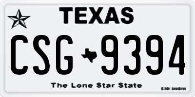 TX license plate CSG9394