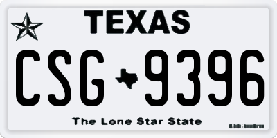 TX license plate CSG9396