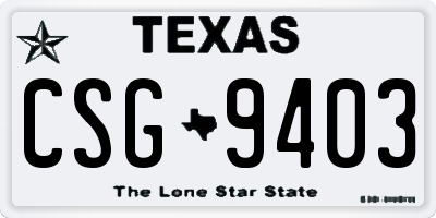 TX license plate CSG9403