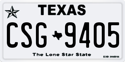 TX license plate CSG9405