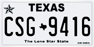 TX license plate CSG9416