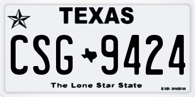 TX license plate CSG9424