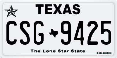 TX license plate CSG9425
