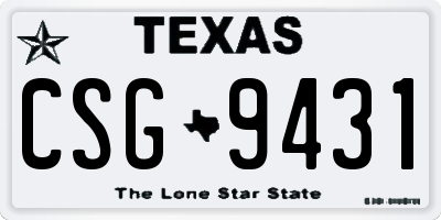 TX license plate CSG9431