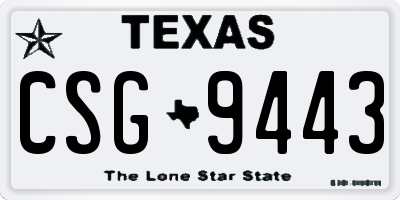 TX license plate CSG9443