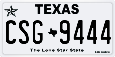 TX license plate CSG9444