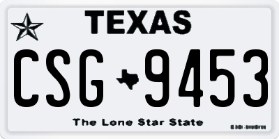 TX license plate CSG9453