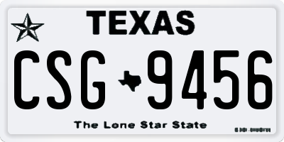 TX license plate CSG9456