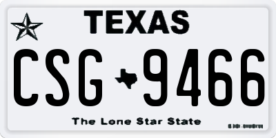 TX license plate CSG9466