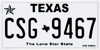 TX license plate CSG9467