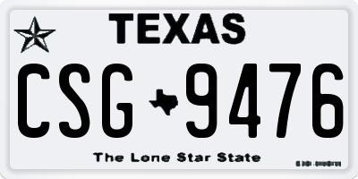 TX license plate CSG9476