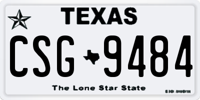 TX license plate CSG9484