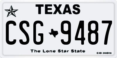 TX license plate CSG9487
