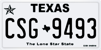 TX license plate CSG9493