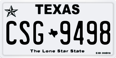 TX license plate CSG9498
