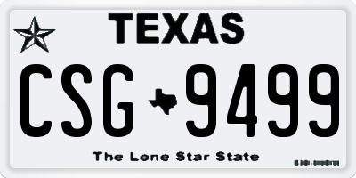 TX license plate CSG9499