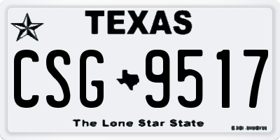 TX license plate CSG9517
