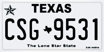TX license plate CSG9531