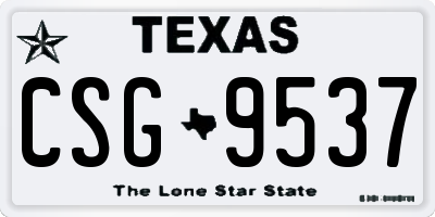 TX license plate CSG9537