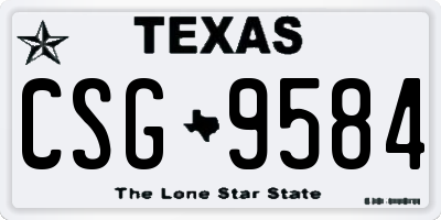 TX license plate CSG9584