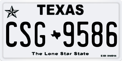 TX license plate CSG9586