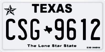 TX license plate CSG9612