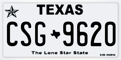 TX license plate CSG9620