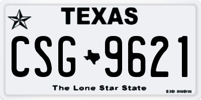 TX license plate CSG9621
