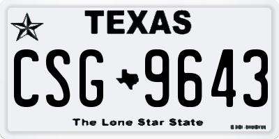 TX license plate CSG9643